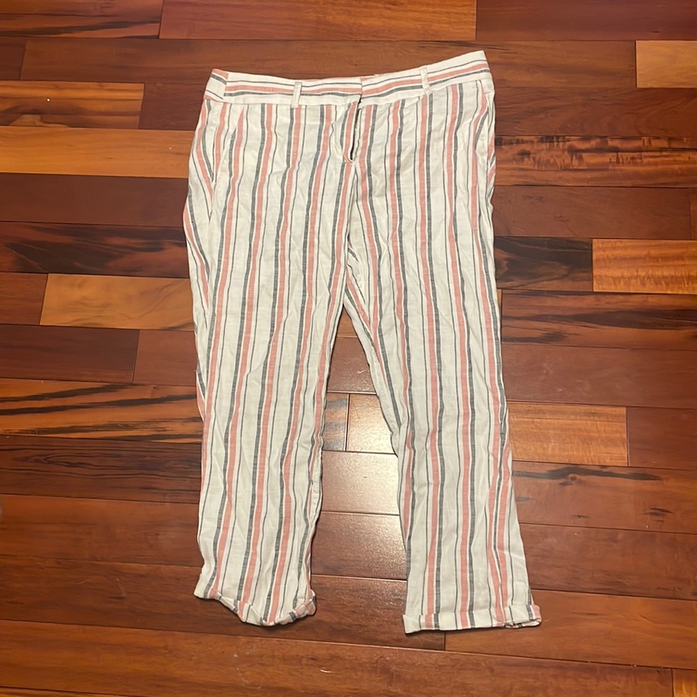 Striped linen ankle pants from Ann Taylor Loft